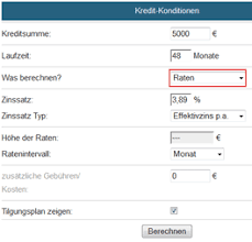 Kredit Monatliche Rate Berechnen