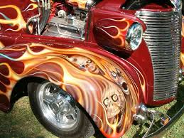Hot Rod With Skulls And Flames By Barn9 Deviantart Com On Deviantart Hot Rods Cars Muscle Custom Cars Paint Hot Rods