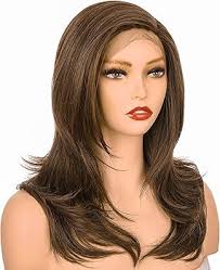 Amazon.com : Onedor 18 Inch Premium Japanese High-Temperature Fiber  Synthetic Hair 130% Density Straight Lace Front Side Part Long Wigs (Medium  Brown Evenly Blended with Warm Medium Brown-RL6/8) : Beauty & Personal