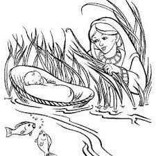 Moses Moses Mother Put Moses Into A Basket In Nile River Coloring Page Moses Mother Put Mose Coloring Pages Coloring Pages Inspirational Bible Coloring Pages