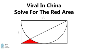 Viral Math Problem From China Solve For The Area Logic Problems Math Math Genius Logic Math