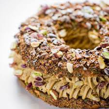 Le Paris Brest 100 Pistache 100 Gourmand New Creation Currently On The Menu The 100 Pistachio Paris Brest Food Pretty Food Gourmet Desserts