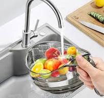 Multipurpose Rice Strainer Basket, PET Kitchen Draining Tool for Vegetables  Pasta, Collapsible Mesh Filter, Dishwasher Safe Food Rinser
