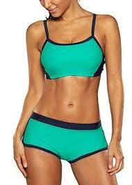 Charmleaks Women S Two Piece Swimsuit Sport Bra Swimwear Workout Bikini Set Swimwear Swimsuits Bikinis