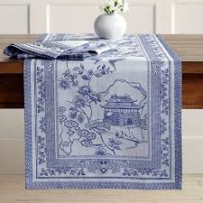 New williams sonoma cotton bunny tablecloth woodland rabbit bunnies cloth 70x120. Blue And White Chinoiserie Table Cloths My Design42