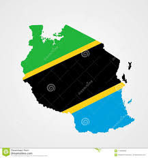 National flag consisting of triangles of green and blue separated by a black diagonal stripe with yellow fimbriations (narrow borders). Karta I Flag Tanzanii Illyustraciya Shtoka Illyustracii Naschityvayushej 114583608