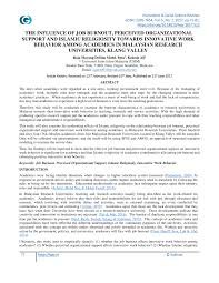 Here you can find out university fees, courses, the degree they offer, jobs in university in the negeri sembilan, internship, and much more. Pdf The Influence Of Job Burnout Perceived Organizational Support And Islamic Religiosity Towards Innovative Work Behavior Among Academics In Malaysian Research Universities Klang Valley
