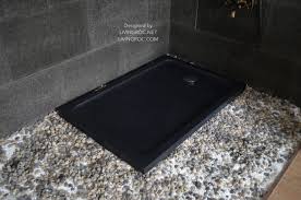 Hints on removing mold from a natural stone shower. 48 X32 Granite Shower Base Pure Black Stone Palaos Shadow