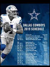 Dallas Cowboys 2019 Schedule Dallas Cowboys Dallas Cowboys Football Dallas Cowboys Schedule