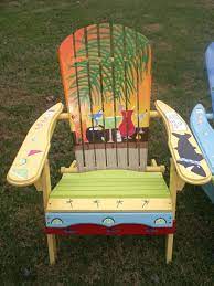 hand painted adirondack yellow chair yellow orange sunset with etsy stoel pimpen stoelen tuin ideeen
