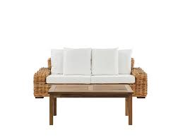 Ll➤ gartensofa & gartenbank online kaufen ✅ kostenfreie lieferung in die filialen | kostenfreie retoure innerhalb von 14 tagen. Gartensofa Mit Teetisch Rattan Goldbraun Forli Beliani De