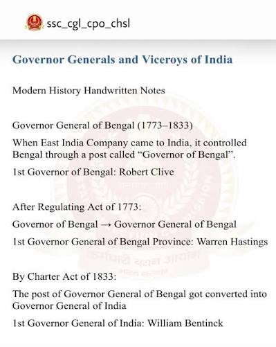 Warren Hastings became the first Governor-General of Bengal in 1773. # history #british #upsc #upscexam #ias