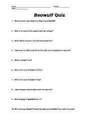 From tricky riddles to u.s. Beowulf Quiz Questions By Lee Classroom Teachers Pay Teachers