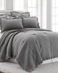 Black And Grey Comforter Set King Villa Lugano 3 Piece Stonewashed Ruffle Comforter Set King Polyester Bedroom Comforter Sets Master Bedroom Comforter Sets Comforter Sets