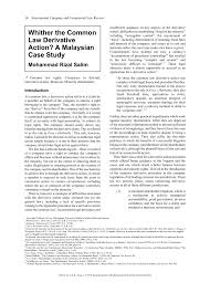 Dominant source of malaysian law. Pdf Whither The Common Law Derivative Action A Malaysian Case Study