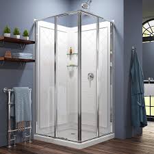 The walk in shower is a thing of breathtaking beauty, devoid of hinged doors, it is created by a simple but effective arrangement of standing panels to create a. Cornerview Shower Stalls Enclosures At Lowes Com