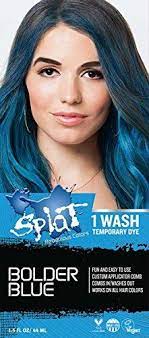 Splat 1 Wash Temporary Hair Dye Bolder Blue Splat Temporary Hair Dye Hair Color Options Dyed Hair