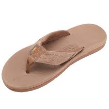 Mens Rainbow Sandals Mens Premier Leather Double Layer With