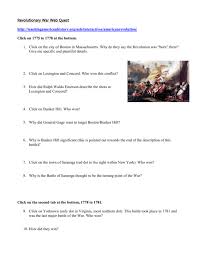 Click here for the answers to us revolutionary war questions. Revolutionary War Web Quest