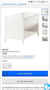 The hensvik crib has a lot going for it — the bed base can be placed at 2 different heights, it's safety tested and great value for money. Ikea Kinderbett Hensvik 120x60 Komplett Funktion Beistellbett Moglich Sypad Com Einfach Sicher Kostenlos