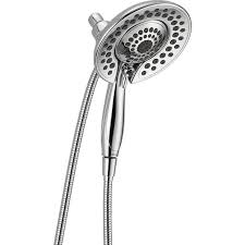 Delta In2ition Two In One 5 Spray 6 8 In Dual Wall Mount Fixed And Handheld Shower Head In Chrome 58569 Pk The Home Depot Hand Held Shower Shower Heads Hand Shower