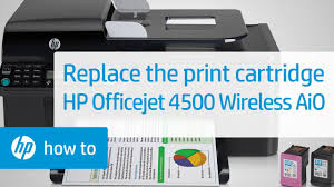 Replace The Print Cartridge Hp Officejet 4500 Wireless All In One G510n Hp Youtube