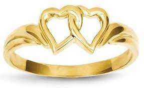 12 Beautiful Designs Of Women S Gold Rings Without Stones Gold Heart Ring Gold Ring Designs Double Heart Ring