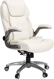 Amazon Com Amazoncommercial Ergonomic High Back Bonded Leather Executive Chair With Flip Up Arms And Lumbar Support In 2020 Leather Office Chair Chair Ergonomic Chair