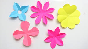 Different types of cut flowers. 5 Easy Paper Flower Paper Flower Making Ideas How To Cut Make Paper Paper Flowers Youtube