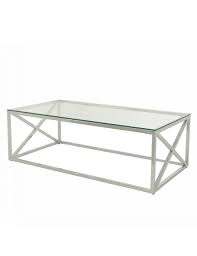 Dining kitchen table chrome glass small rectangular metal criss cross legs fu00368 home staging furniture rental home staging rent furniture home staging. Glass Coffee Table Chrome Stainless Steel Legs Sue Ryder