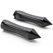 Krator Spiked Black Motorcycle Handlebar Hand Grips 1 Hand Handlebar Grips Grip Black Grips Fits Cruisers Choppers Harley Davidson Suzuki Kawasaki Yamaha Ho Motorcycle Handlebar Black Motorcycle Handlebar Grip