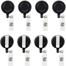 5 out of 5 stars. Amazon Com 50 Pcs Retractable Badge Reel Clips Holder For Hanging Id Card Name Key Chain Black Office Products
