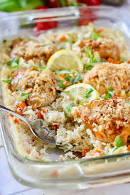 First get a bowl that is large enough to hold all the i made these boneless, skinless chicken thighs to celebrate the start of the may 24 weekend! Easy Baked Chicken And Rice Laughing Spatula