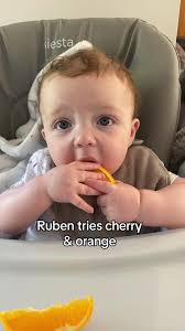 Ruben King Tries Cherry & Orange Baby-led Weaning