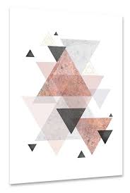 Black And White Geometric Wall Design Geometric Design In Blush Rose Gold Gray And Black On A White Background Geometric Poster Geometric Wall Art Geometric Art Printable