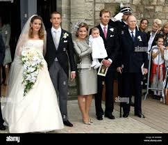 L-R) Bride Tessy Antony, groom Prince Louis of Luxembourg, his mother  Grandduchess Maria Teresa of Luxembourg, her grandson Gabriel, Grandduke  Henri of Luxembourg and his father Grandduke Jean of Luxembourg pictured  after
