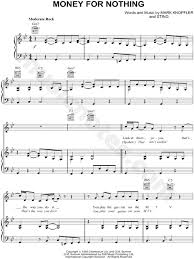 Dire Straits Money For Nothing Sheet Music In Bb Major Download Print Sheet Music Music Money For Nothing
