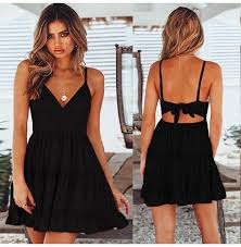 Backless V Neck Lace Sundress Women Lace Dress Mini Sundress Summer Dresses For Women