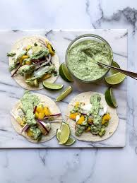 Check spelling or type a new query. Easy Fish Tacos With Mango Salsa And Avocado Crema Worn Slap Out