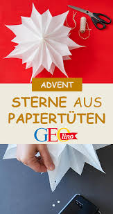 So Bastelt Ihr Sterne Aus Butterbrottuten Papiertuten Basteln Sterne Basteln Mit Kindern Und Sterne Aus Papiertuten