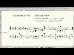 Ruby My Dear Transcription Based On Thelonious Monks Record