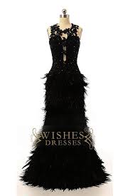 Black Feather Prom Dress Formal Dresses Am573 Feather Dress Black Feather Dress Feather Prom Dress