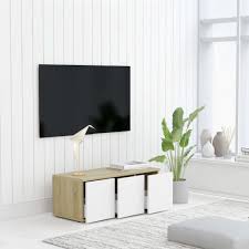 Maybe you would like to learn more about one of these? Tv Schrank Weiss Sonoma Eiche 80x34x30 Cm Spanplatte Laura Shop