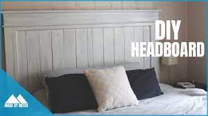 Diy bed frame ideas for master bedroom 6. Diy Wood Farmhouse Headboard Youtube