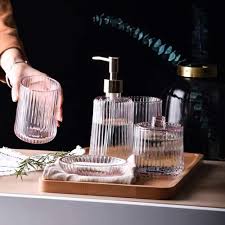 These wooden bathroom accessories consist of a soap dispenser. 13 Best Bathroom Sets To Buy Online Beautiful Bathroom Accessories