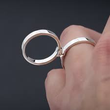 Matching promise rings for couples love you forever wedding bands sets for him and her half heart rings stainless steel 6mm with box comfort fit. Unique Screw And Nut Matching Promise Rings For Couples In Sterling Silver