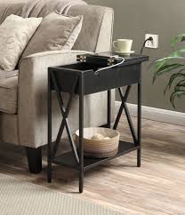 Convenience Concepts Tucson Flip Top End Table With Charging Station Walmart Com In 2020 Flip Top Table End Tables With Storage End Tables