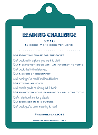 2018 Reading Challenge Read Eat Repeat Reading Challenge Book Challenge Summer Reading Challenge