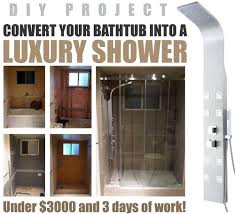 How To Convert A Bathtub Into A Luxury Walk In Shower Tub To Shower Conversion Convert Tub To Shower Shower Conversion