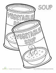 Soup Worksheet Education Com Food Coloring Pages Coloring Pages Cookbook Template